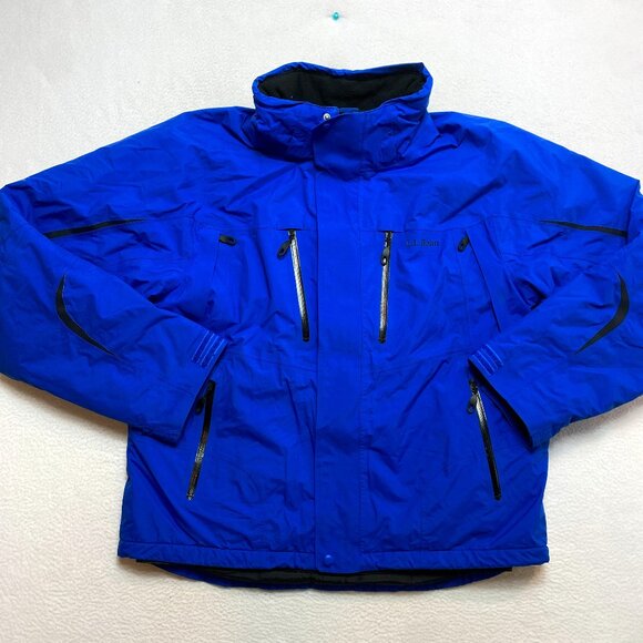 L.L. Bean Ski Jacket Men's L Blue Parka Insulated Quilted Outdoor Coat